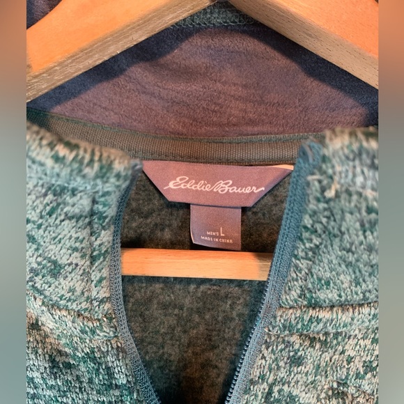 Eddie Bauer olive green pullover large Convector 1/2-Zip - Picture 3 of 8